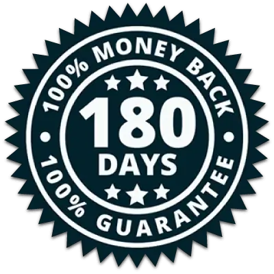 Complete Collagen Plus 180 day money back guarantee badge